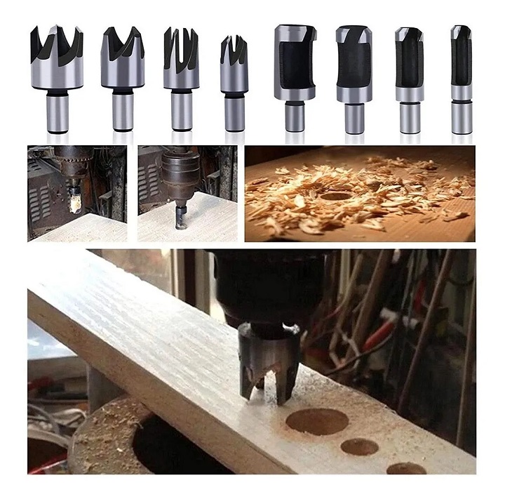 Kit Broca Avellanadora Escalonada Circular Sacabocado Madera