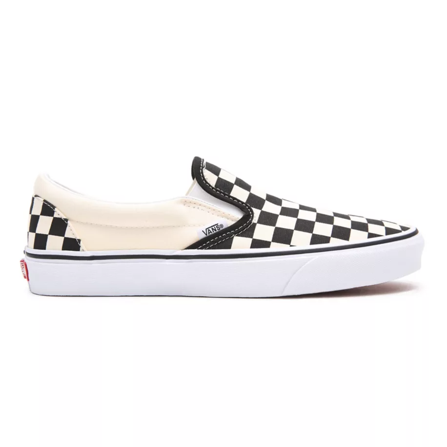 Tenis Vans Slip On Cuadros Blanco Negro de Caballero