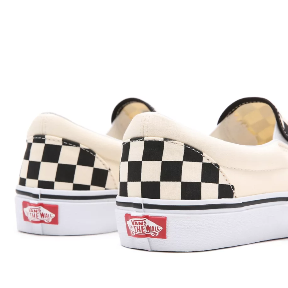 Tenis Vans Slip On Cuadros Blanco Negro de Caballero