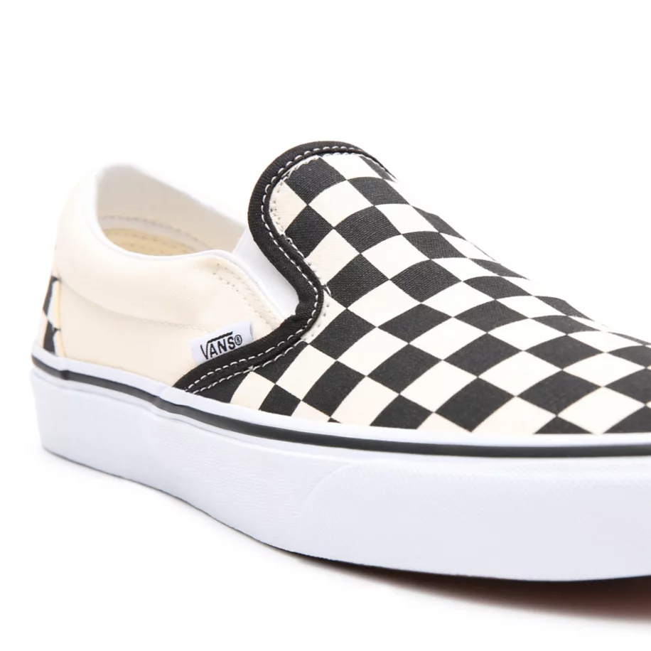 Tenis Vans Slip On Cuadros Blanco Negro de Caballero