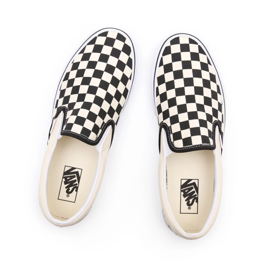 Tenis vans cuadros blanco y online negro