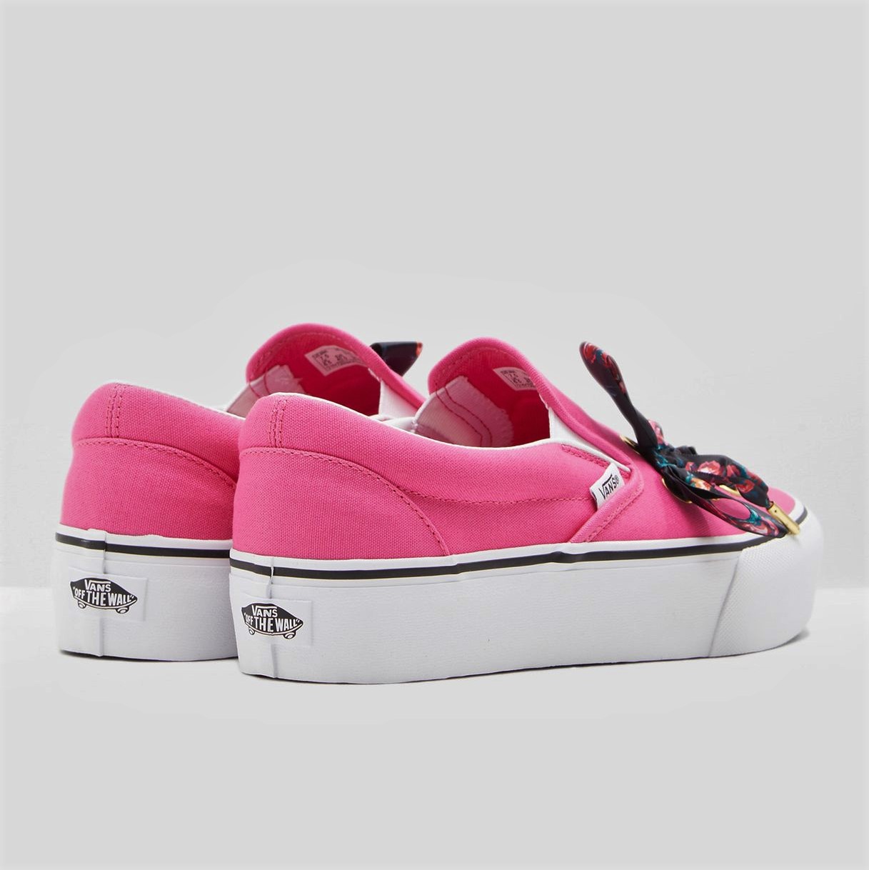 Tenis Vans Slip On Oversize Plataforma Listón Rosa De Dama