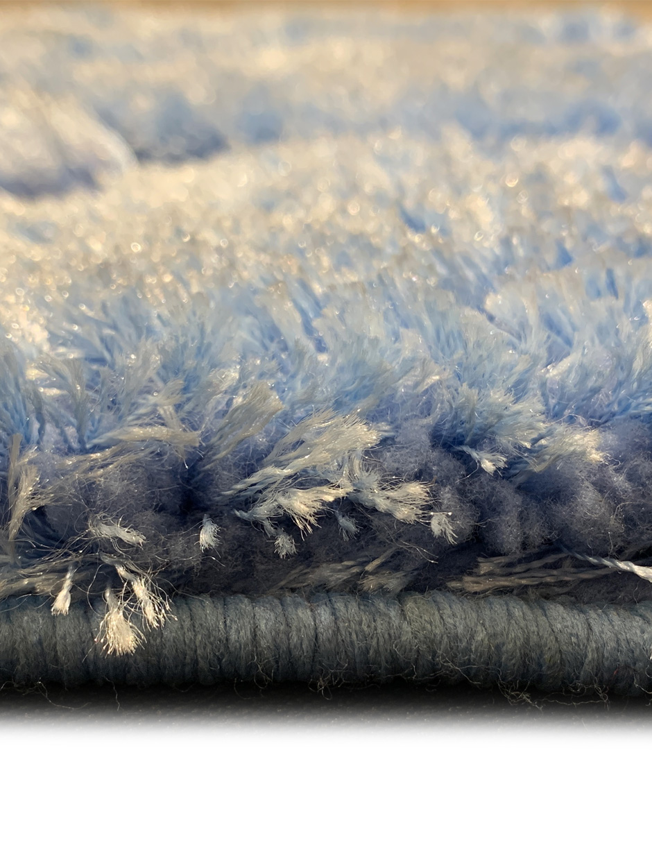 Tapete Pie de cama, Thera Rugs hexagonos azules