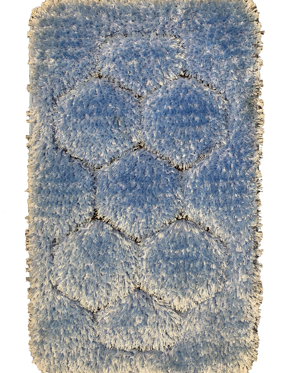 Tapete Pie de cama, Thera Rugs hexagonos azules
