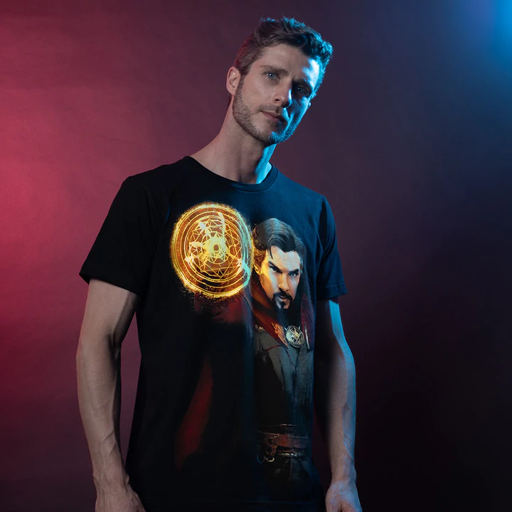 Playera Doctor Strange Hombre Mascara de Látex