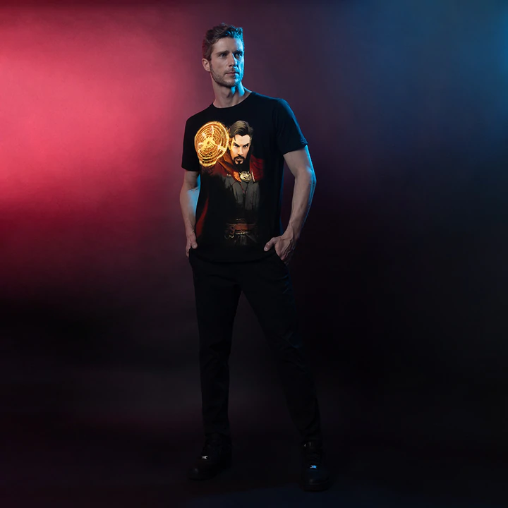 Playera Doctor Strange Hombre Mascara de Látex