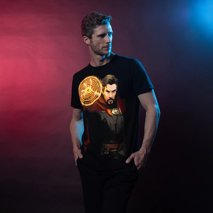 Playera Doctor Strange Hombre Mascara de Látex
