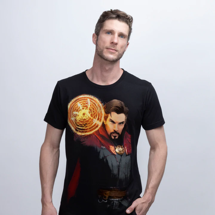 Playera Doctor Strange Hombre Mascara de Látex