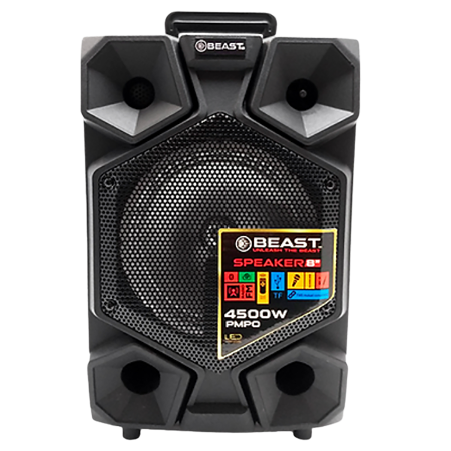 Bocina amplificada BEAST 8" 4500watts PMPO Negro MF835