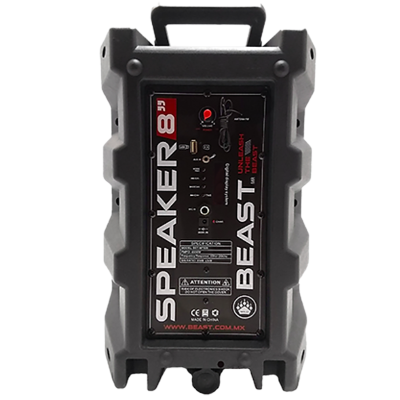 Bocina amplificada BEAST 8" 4500watts PMPO Negro MF835