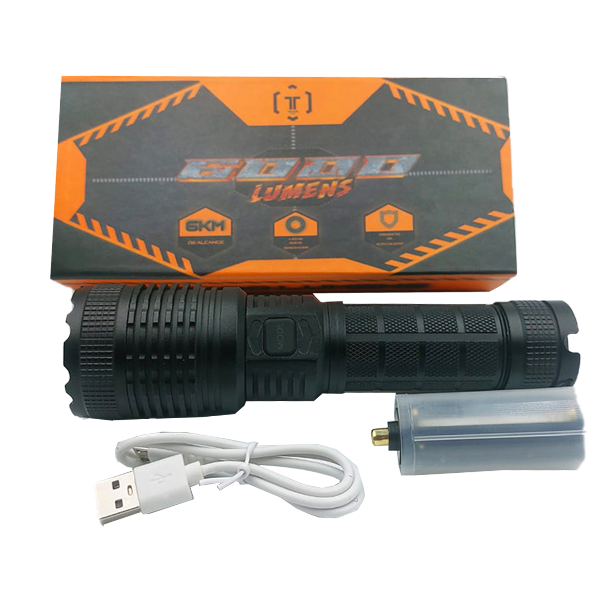 Linterna Tactica Policial 6000 Lm Recargable Usb Potente Led