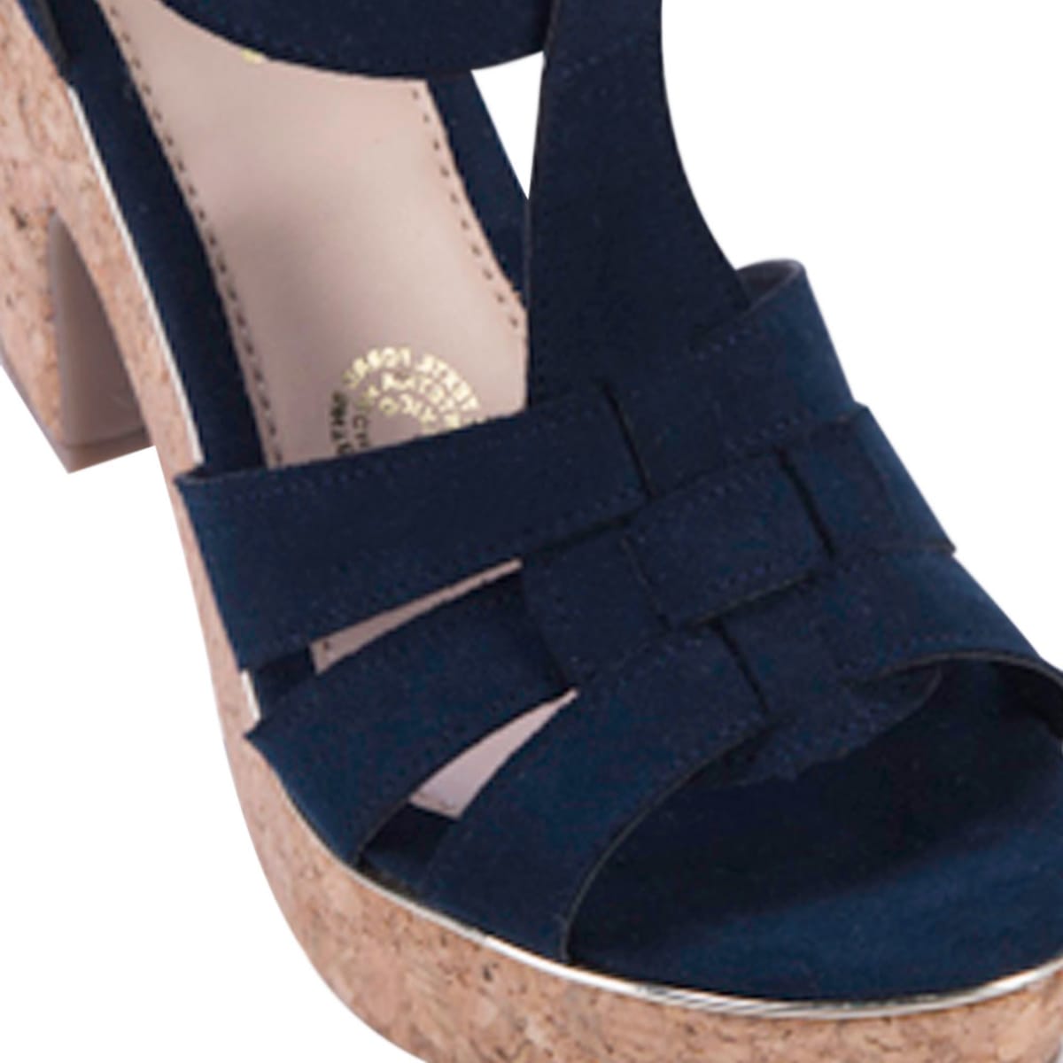 Sandalia casual Sao Paulo, color azul marino, con plataforma y tacón alto, mod. 992250