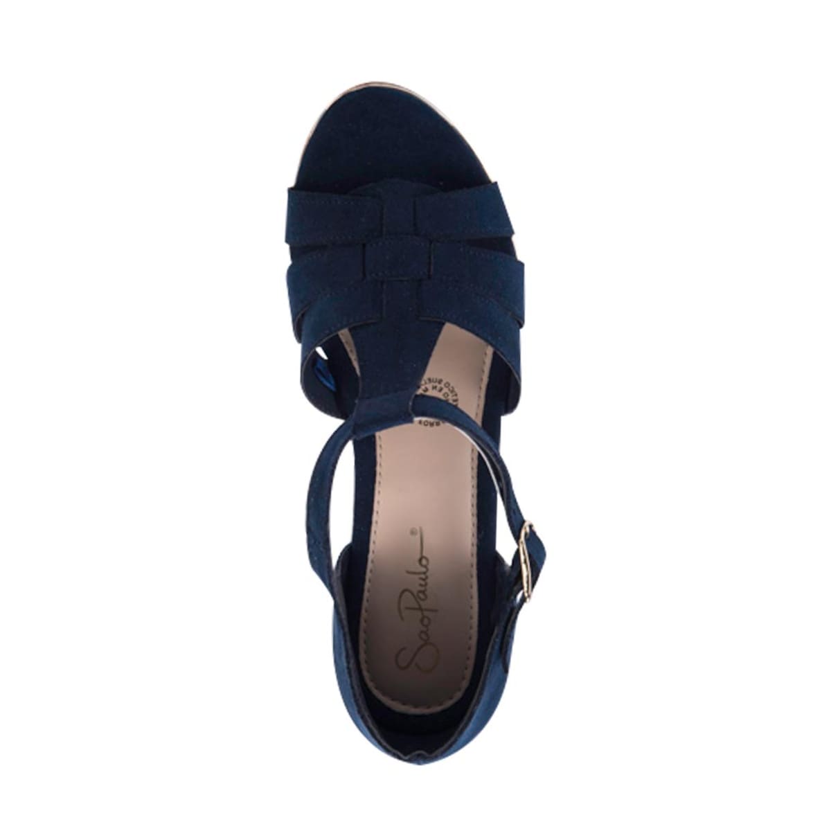 Sandalia casual Sao Paulo, color azul marino, con plataforma y tacón alto, mod. 992250