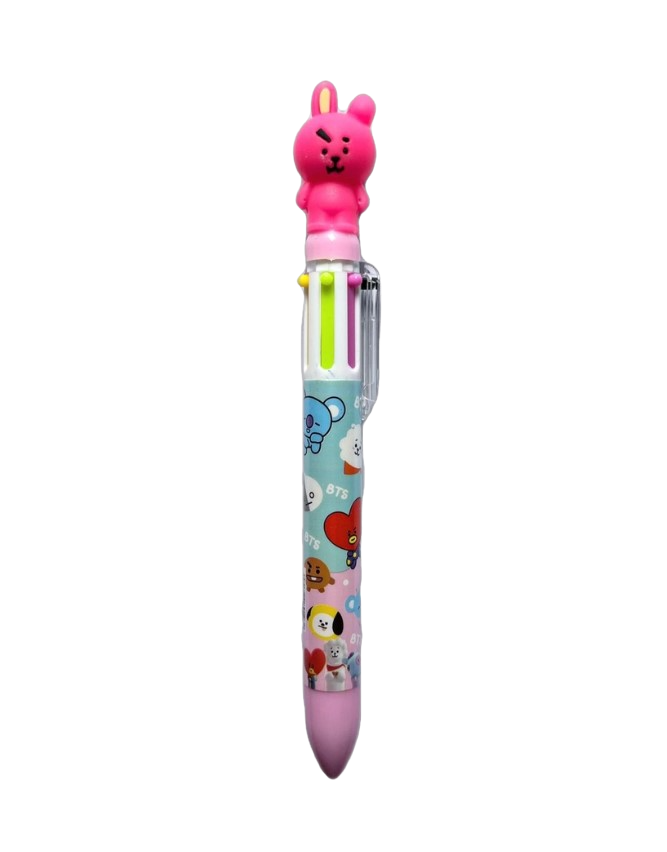 6 Plumas Multitinta Personajes 6 Tintas Retractil/ Papelería Kawaii