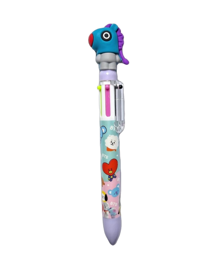 6 Plumas Multitinta Personajes 6 Tintas Retractil/ Papelería Kawaii
