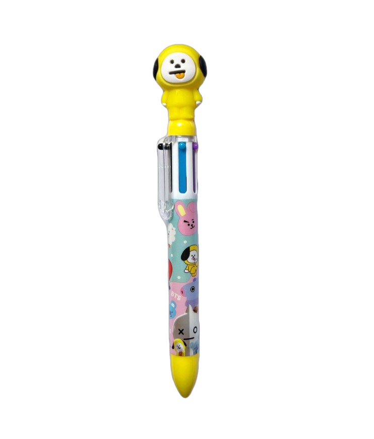 6 Plumas Multitinta Personajes 6 Tintas Retractil/ Papelería Kawaii