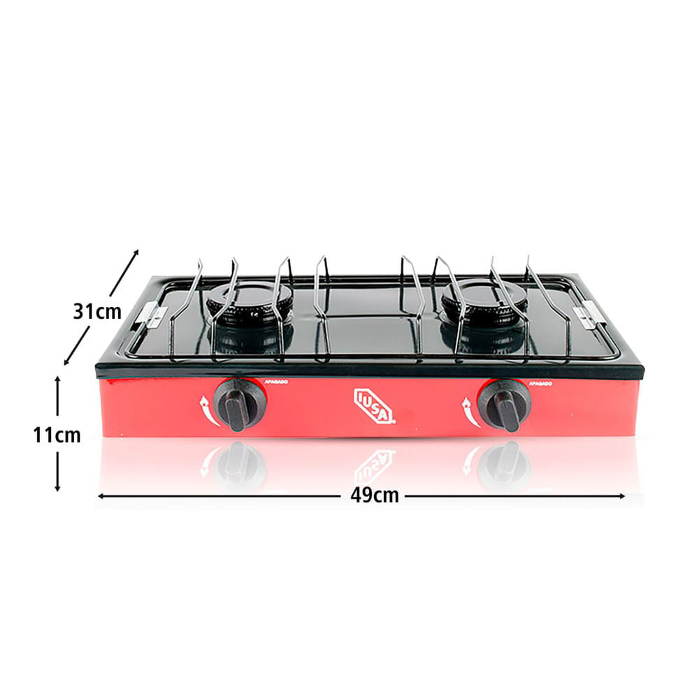 PARRILLA DE GAS 2 QUEMADORES 