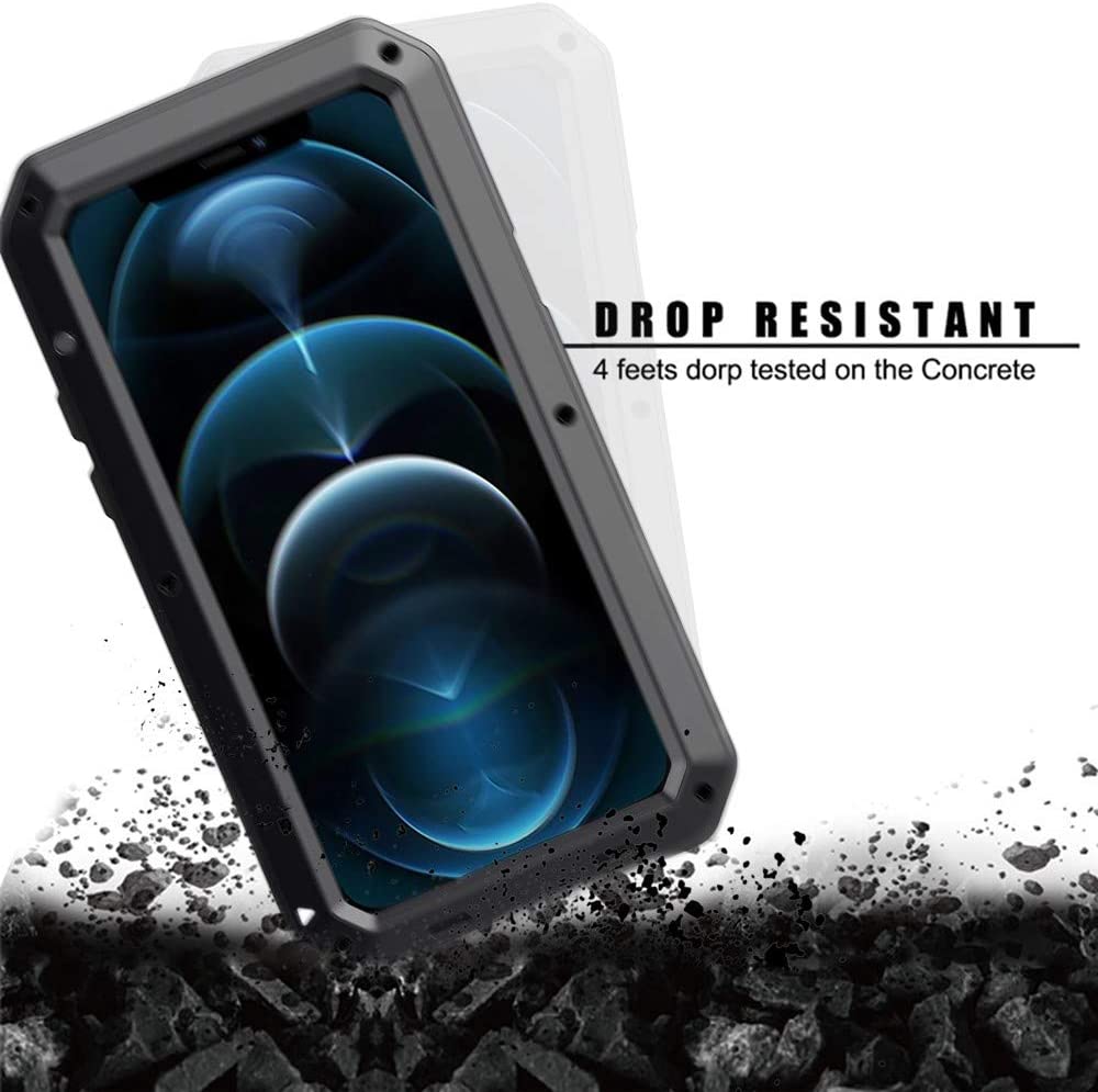 Funda IPhone 12 Pro Metal-Aluminio A Prueba De Golpes Y Salpicaduras De Agua Uso Rudo Militar
