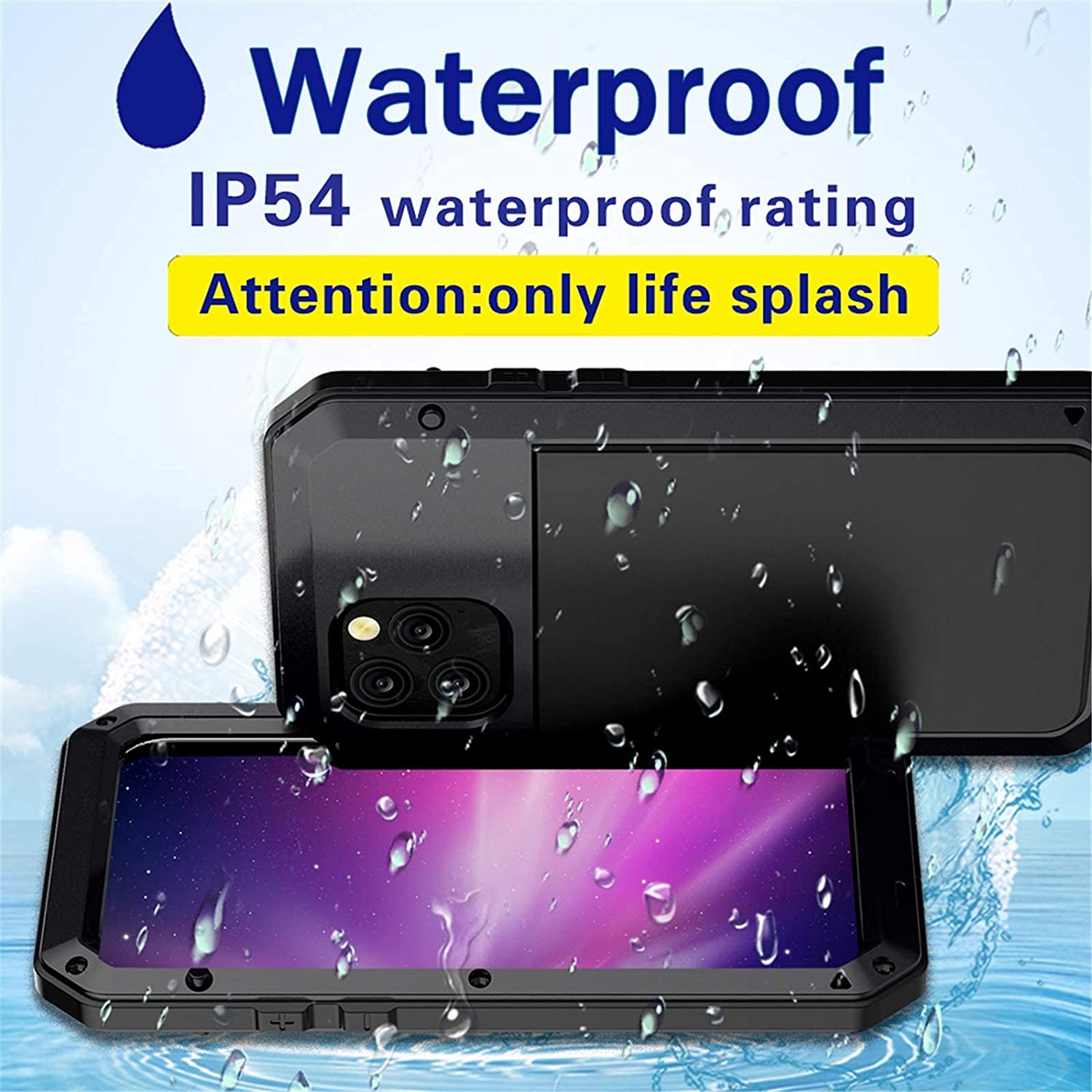 Funda IPhone 12 Pro Metal-Aluminio A Prueba De Golpes Y Salpicaduras De Agua Uso Rudo Militar
