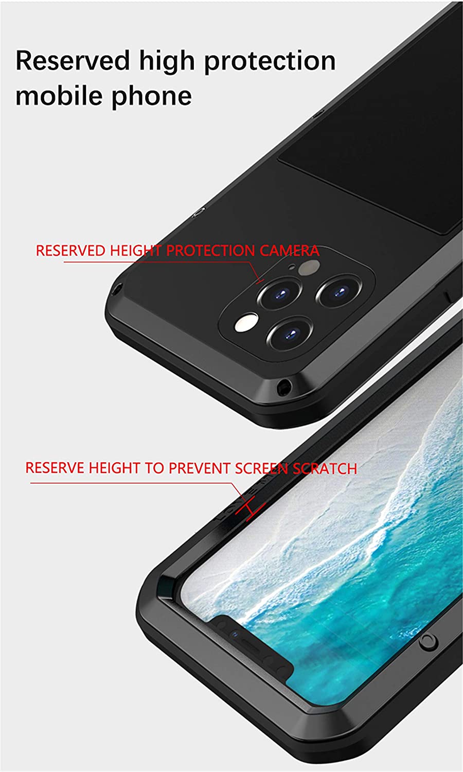 Funda IPhone 12 Pro Metal-Aluminio A Prueba De Golpes Y Salpicaduras De Agua Uso Rudo Militar