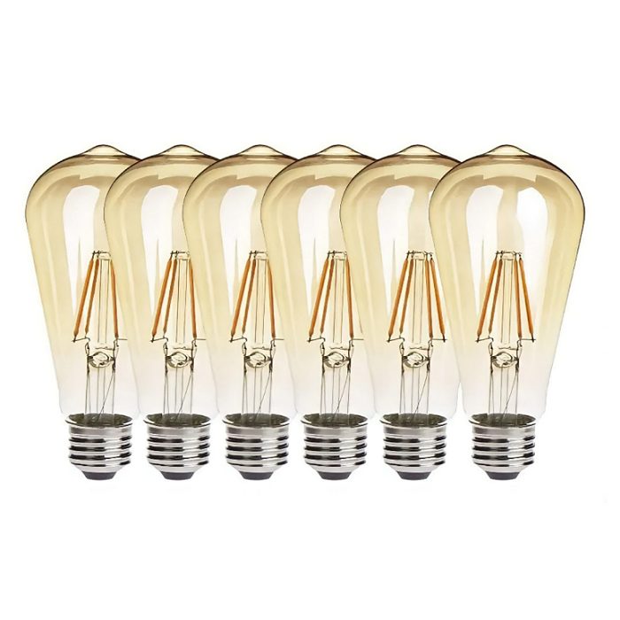 E26 4W LED Filamento Edison Bombillas Bombilla regulable – Kings