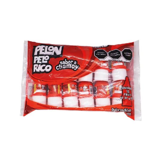 Pelon Pelo Rico Tamaño Grande Bolsa 12 Pz 30g Sabor Chamoy