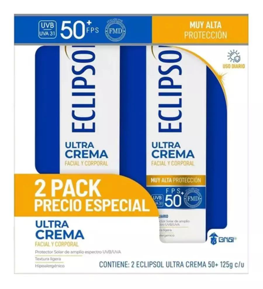 Eclipsol Protector Solar Ultra Fps 50+ 2 De 125gr