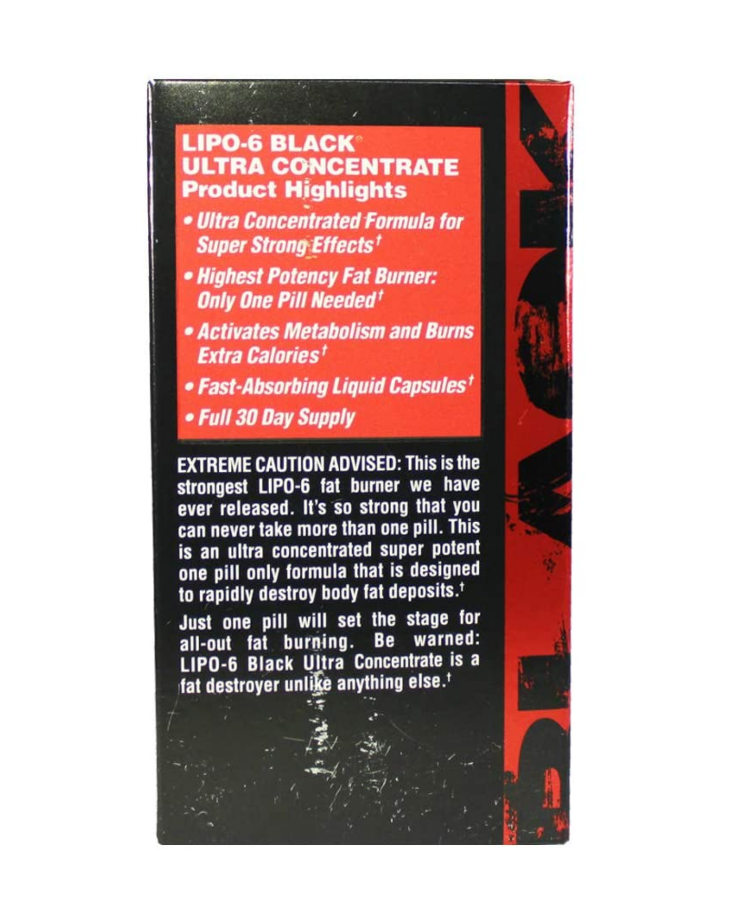 Lipo 6 Black Ultra Concentrate One Pill Only Fat Destroyer 60 Black Cap Suplemento Dietetico Quemador de Grasa Pastilla Tabletas Capsula Liquida