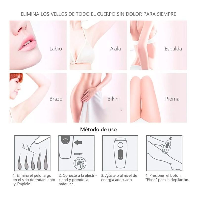 Depiladora Permanente Ipl Profesional 999,999 Pulsos.