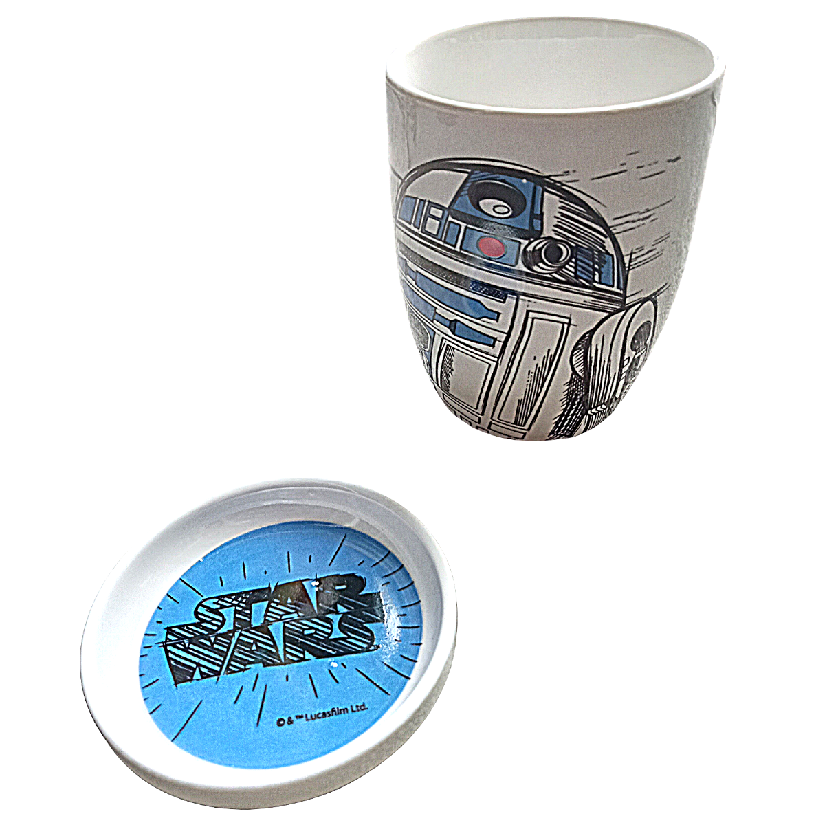 Taza De Star Wars R2d2 Coleccionable De Cerámica Con Tapa