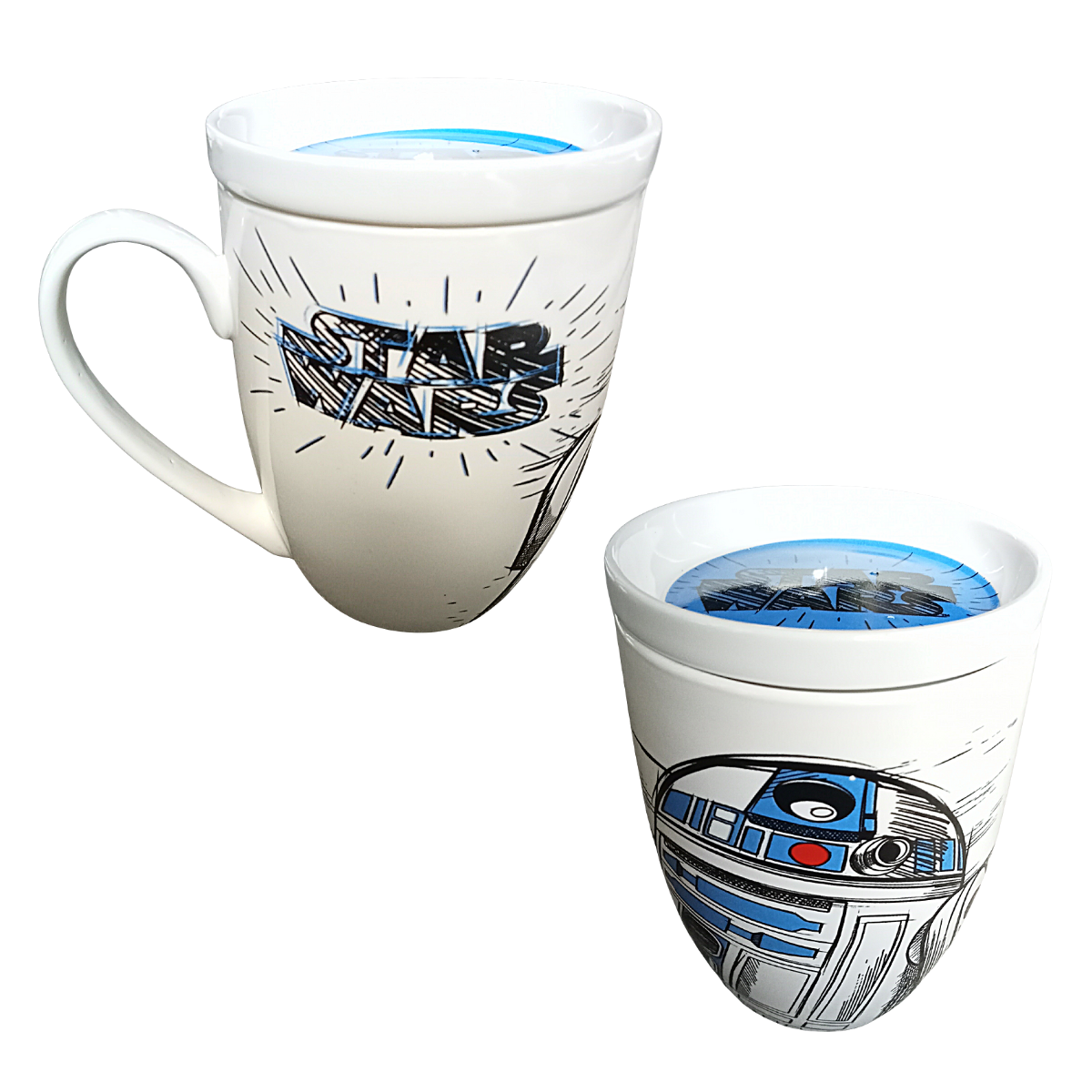 Taza De Star Wars R2d2 Coleccionable De Cerámica Con Tapa