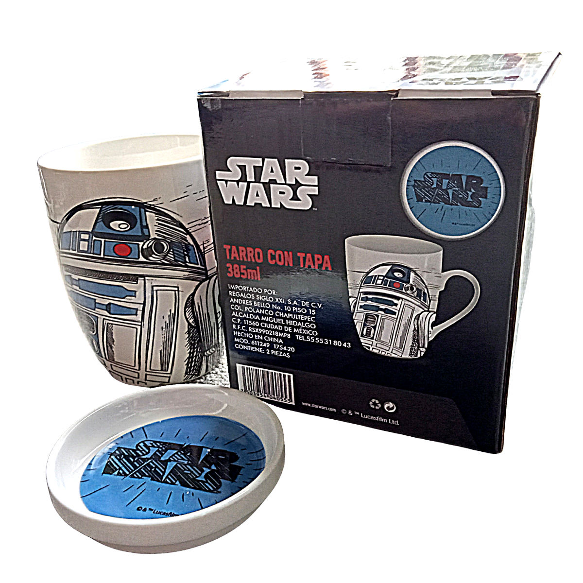 Taza De Star Wars R2d2 Coleccionable De Cerámica Con Tapa
