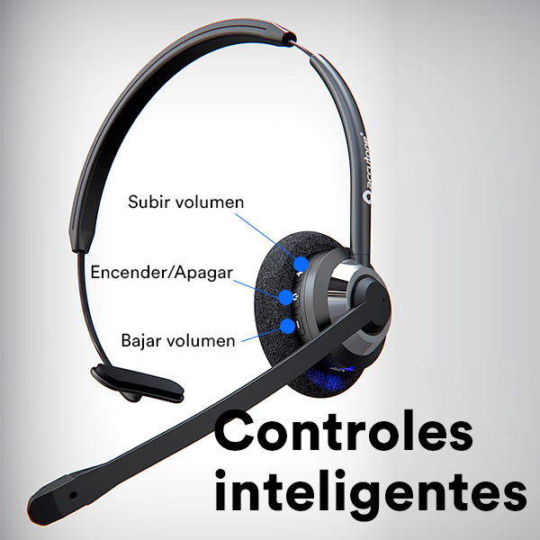 Accutone diadema inalámbrica monoaural BT310 Bluetooth 4.1, 7 horas de uso continuo, anulación de ruido ambiente