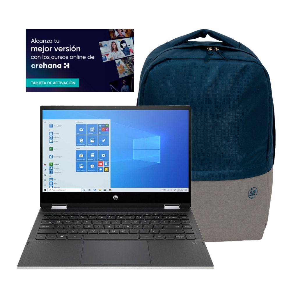 Bundle HP Pavilion X360 con backpack y cupón de Crehana