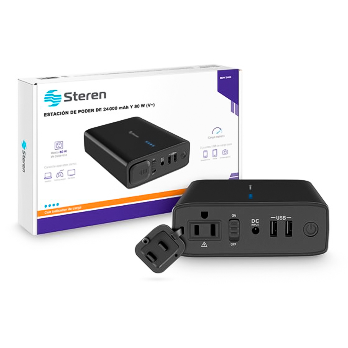 Power Bank Batería De Respaldo 24,000 Mah Y 80w Portátil Steren