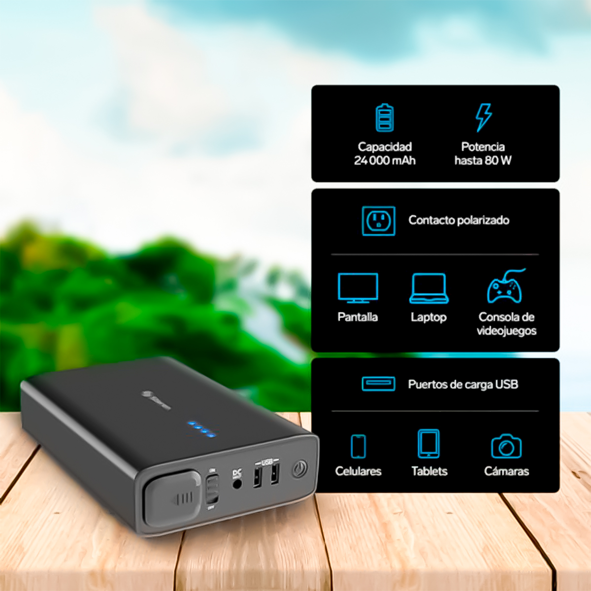 Power Bank Batería De Respaldo 24,000 Mah Y 80w Portátil Steren