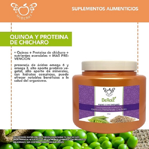 QUINOA Y PROTEINA DE CHICHARO LINEA DE RAIZ BY MCBERRY