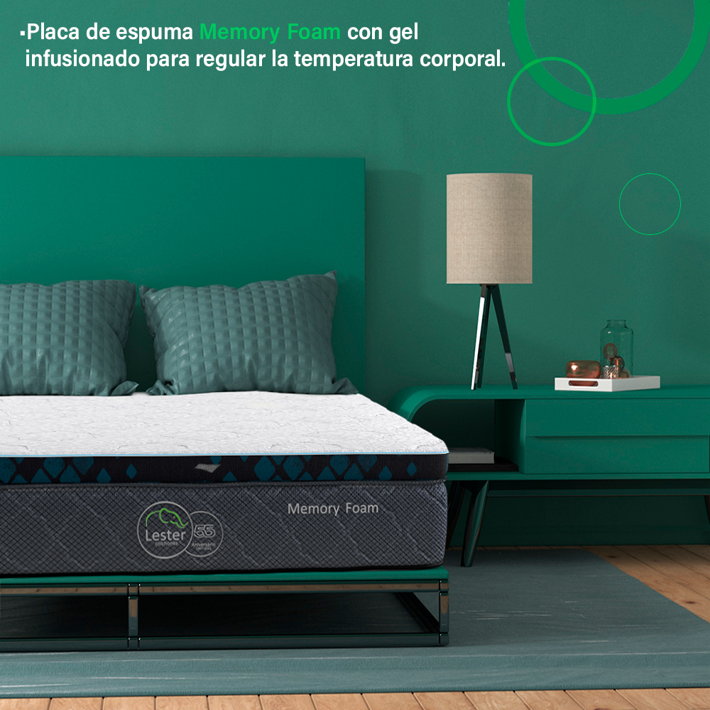 Colchón Individual Gwyn Lester Con Ultra Confort Memory Foam Gel