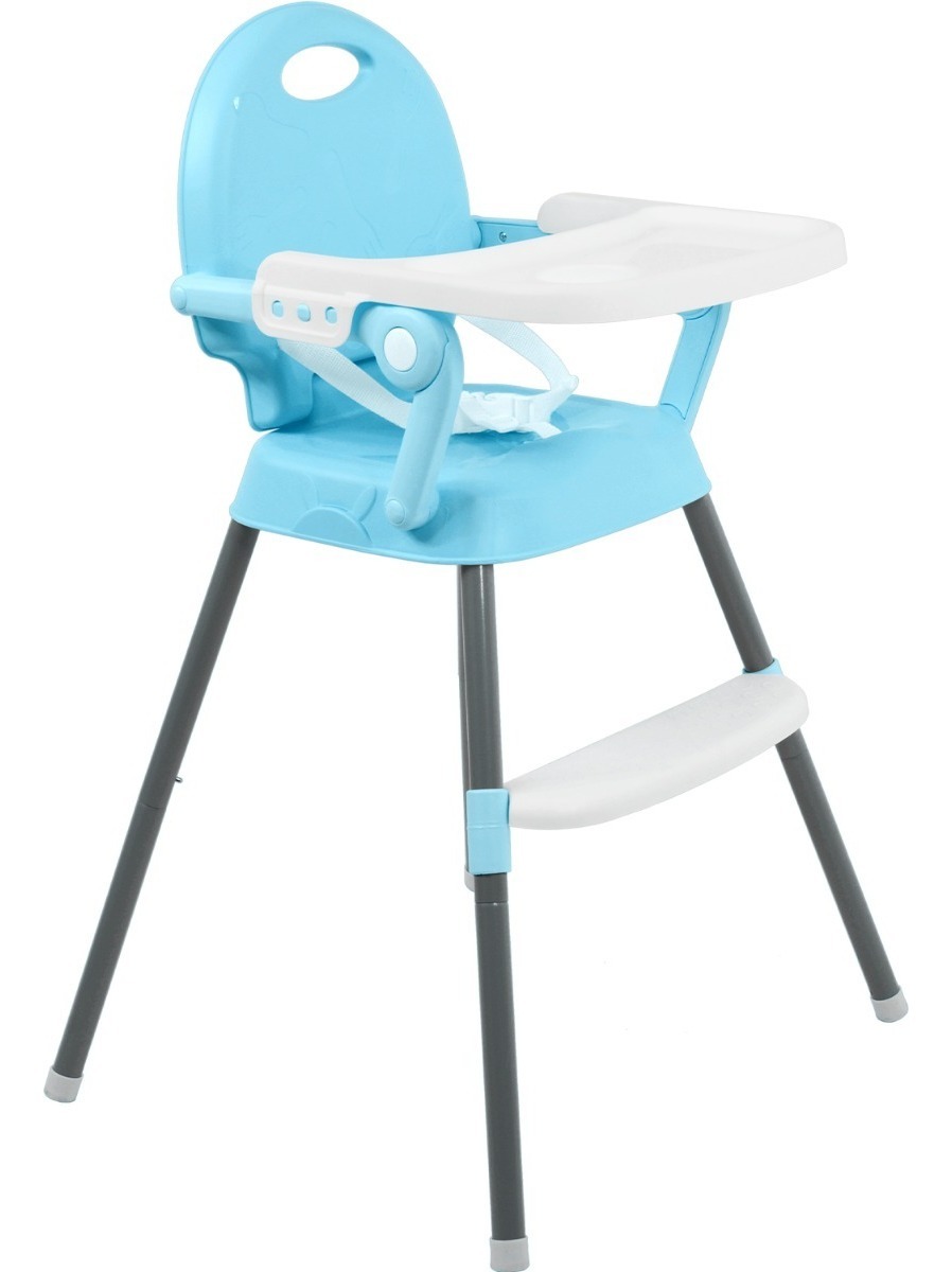 Periquera Alta Silla para Bebe Infantil Convertible 3 En 1 Color Azul