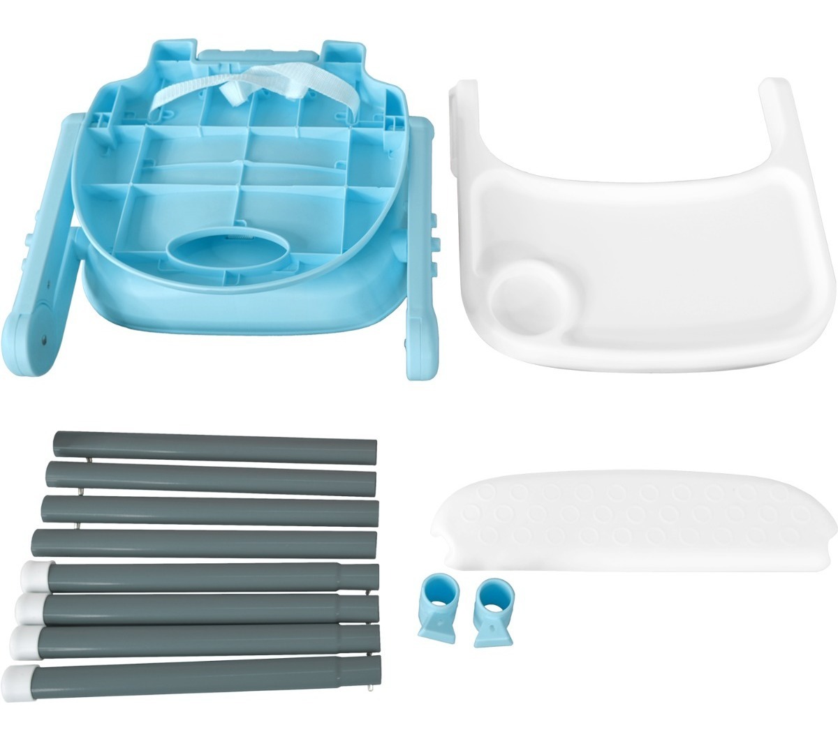 Periquera Alta Silla para Bebe Infantil Convertible 3 En 1 Color Azul