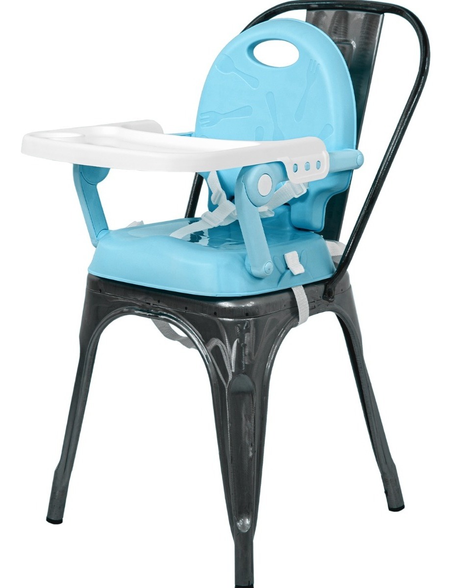 Periquera Alta Silla para Bebe Infantil Convertible 3 En 1 Color Azul