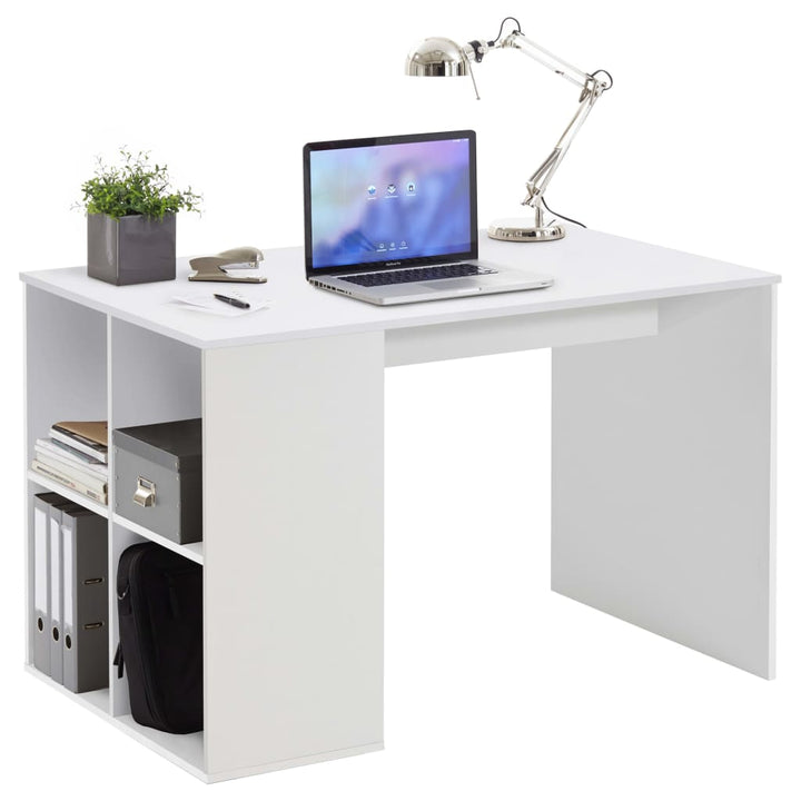 Escritorio con Estantes Laterales Blanco