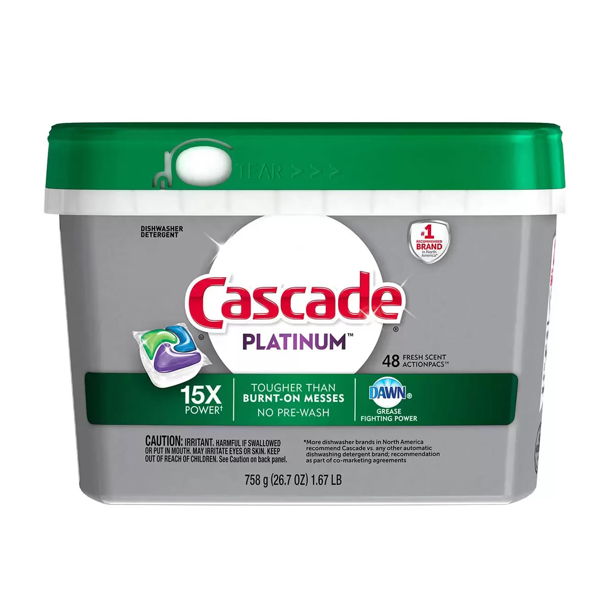 Detergente En Caps. Para Lavavajillas Cascade Platinum CST