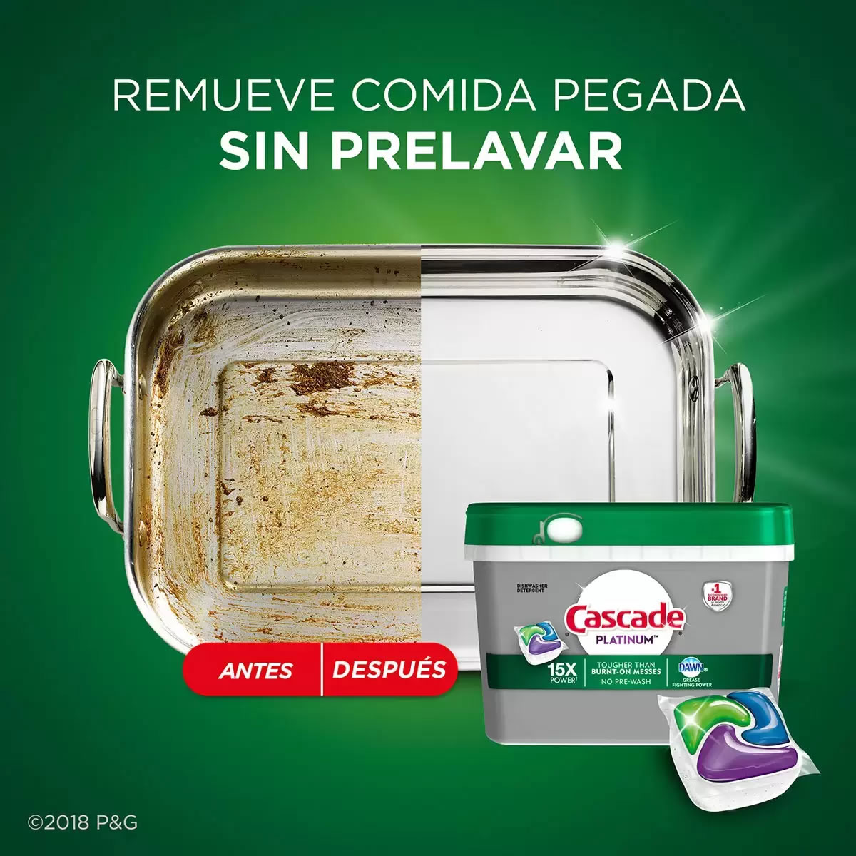 Detergente En Caps. Para Lavavajillas Cascade Platinum CST