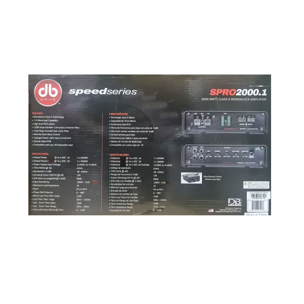AMPLIFICADOR DB DRIVE SPRO2000.1 1 CANAL 2000W CLASE D