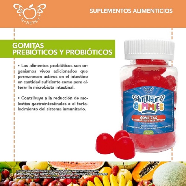 GOMITAS PROBIOTICOS Y PREBIOTICOS BY MCBERRY