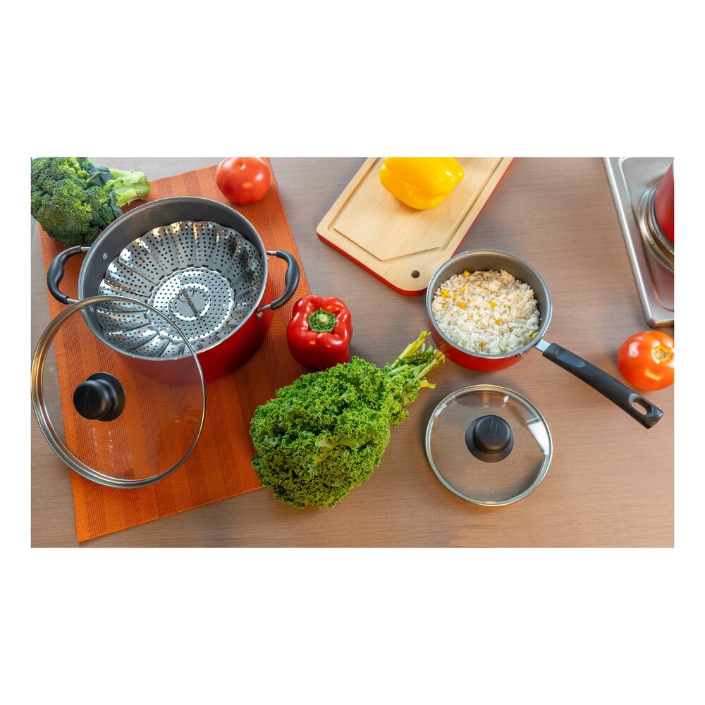 Batería de Cocina Tramontina Primaware Rojo 27 Piezas