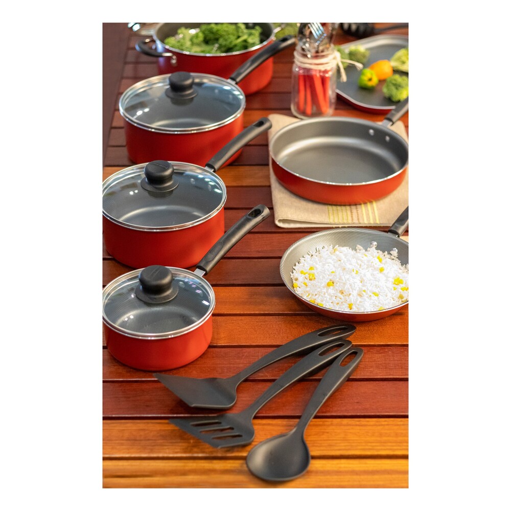 Batería de Cocina Tramontina Primaware Rojo 27 Piezas