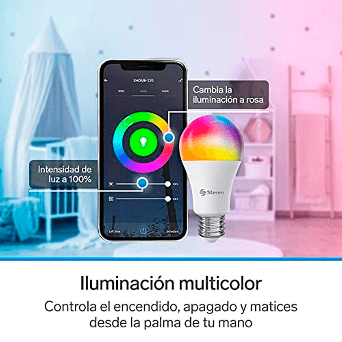 Contacto Wi-Fi, 2,4 GHz Tomacorriente inteligente Mas Foco LED Wi-Fi Foco Inteligente Bombilla Multicolor