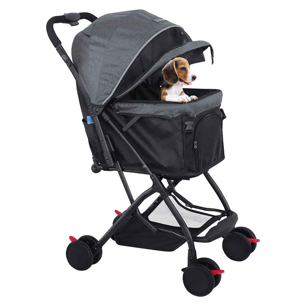 AGBOX Carriola plegable para mascotas I Pet Color Negro AG-1023.